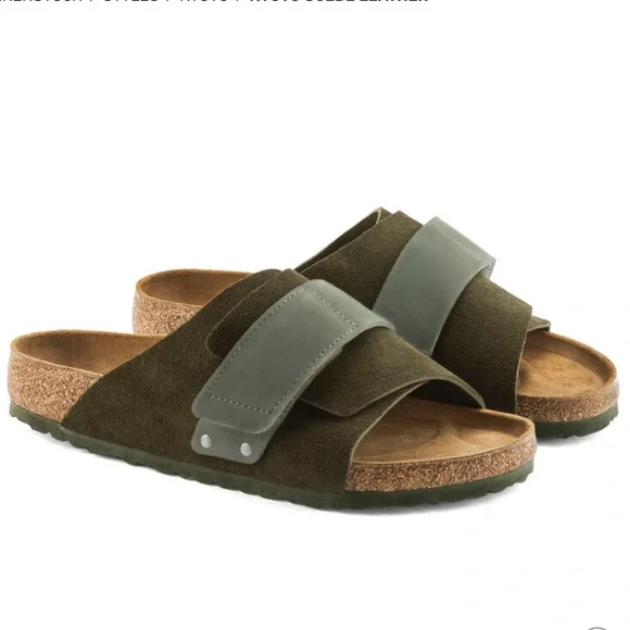 BIRKENSTOCK Kyoto Suede Leather Thyme Men’s Sandal - Picture 5 of 8